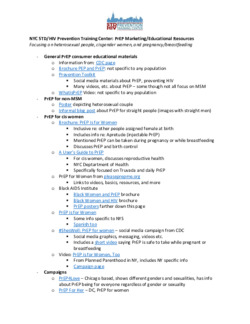 PrEP Education Resources Beyond MSM